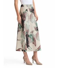 MISOOK Coordinating Abstract Jacquard Soft Knit A-Line Midi Skirt
