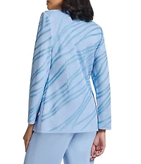 MISOOK Abstract Knit V-Neck Long Sleeve Jacket