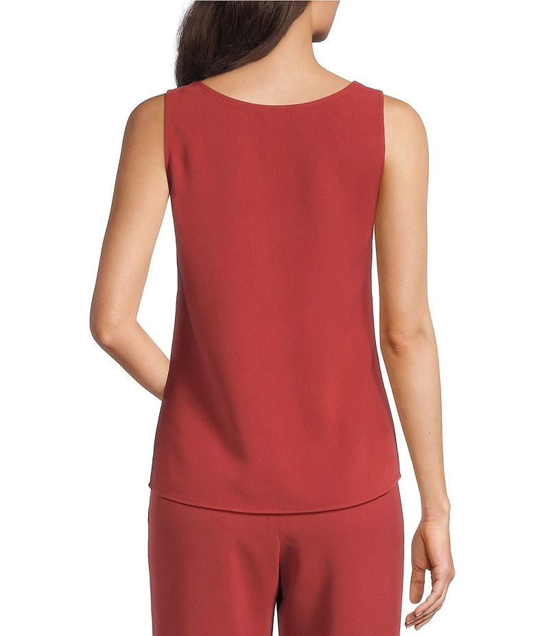 MISOOK Crepe De Chine Scoop Neck Sleeveless Tank Top