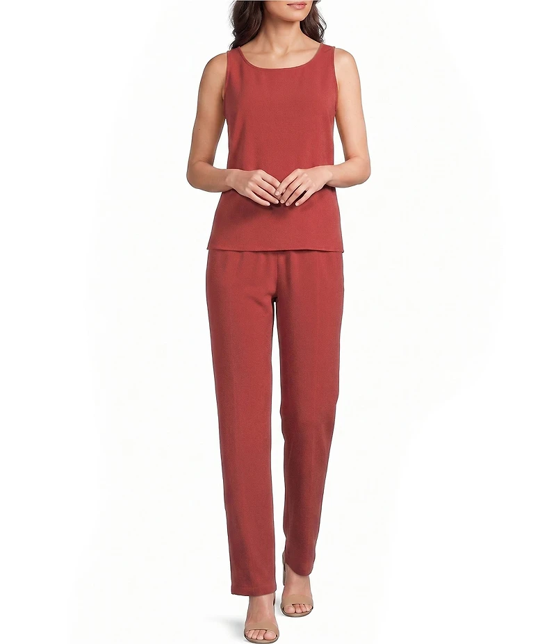 MISOOK Crepe De Chine Scoop Neck Sleeveless Tank Top