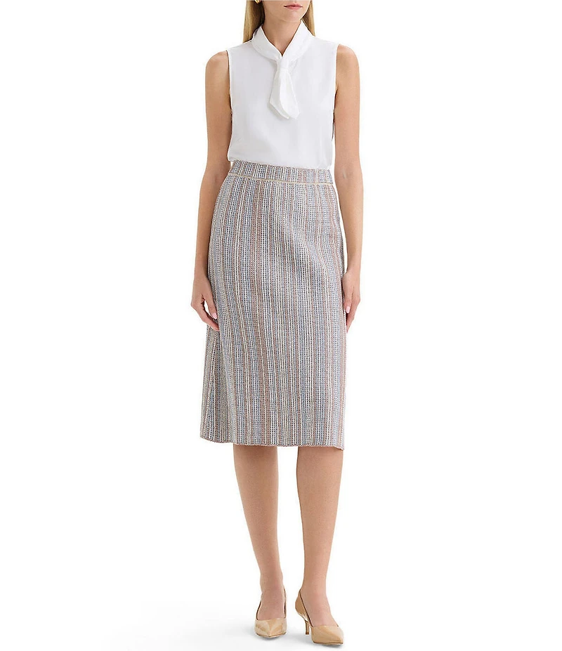 MISOOK Crepe Mock Tie-Neck Sleeveless Blouse