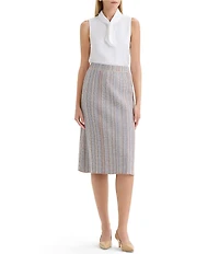 MISOOK Crepe Mock Tie-Neck Sleeveless Blouse