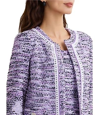 MISOOK Eyelash Knit Jewel Neck 3/4 Sleeve Jacket