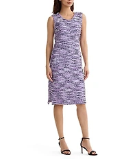 Misook Eyelash Ribbon Knit Scoop Neck Sleeveless Sheath Dress