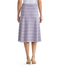 MISOOK Flared Plaid Tweed Knit A-Line Midi Skirt