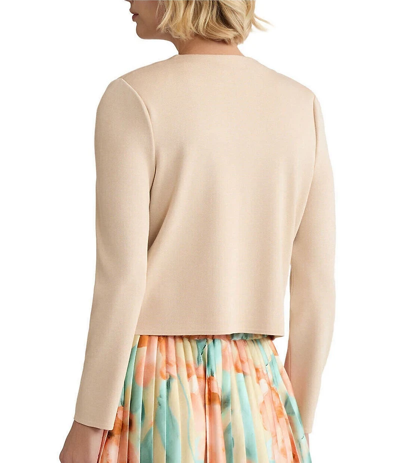 MISOOK Floral Embroidered Flat Knit Round Neck Long Sleeve Cardigan