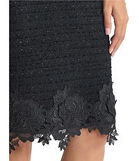 MISOOK Floral Lace Applique Round Neck Sleeveless Sheath Dress