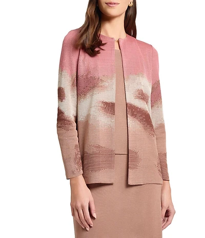 MISOOK Heritage Landscape Knit Crew Neck Bracelet Sleeve Jacket
