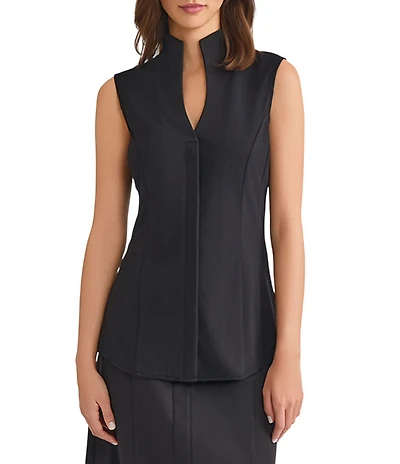 MISOOK High Funnel V-Neck Sleeveless Blouse