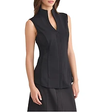 MISOOK High Funnel V-Neck Sleeveless Blouse
