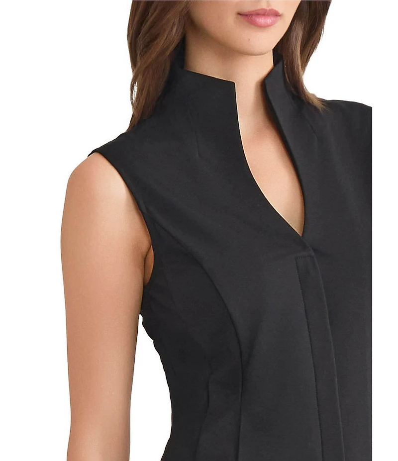 MISOOK High Funnel V-Neck Sleeveless Blouse