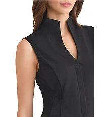 MISOOK High Funnel V-Neck Sleeveless Blouse