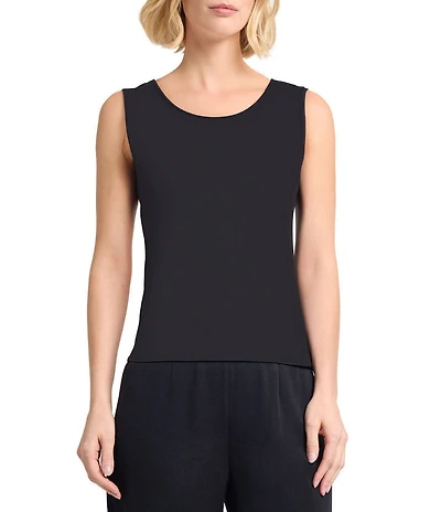 MISOOK Knit Double Scoop Neck Sleeveless Tank