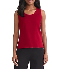 MISOOK Knit Double Scoop Neck Sleeveless Tank