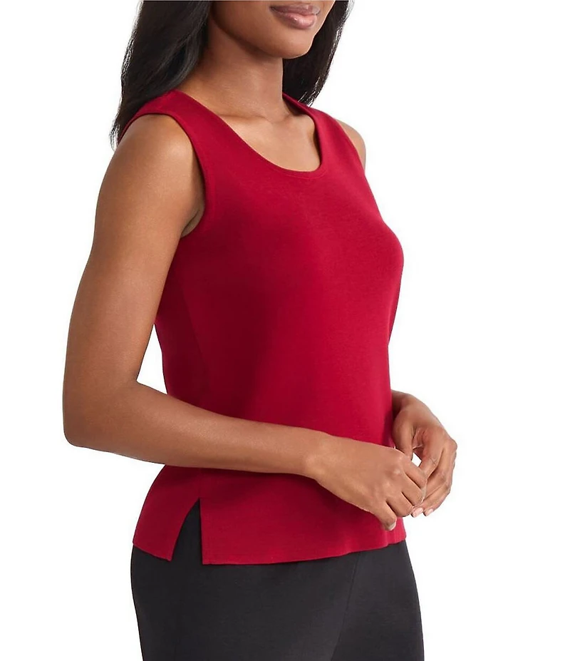 MISOOK Knit Double Scoop Neck Sleeveless Tank