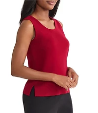 MISOOK Knit Double Scoop Neck Sleeveless Tank