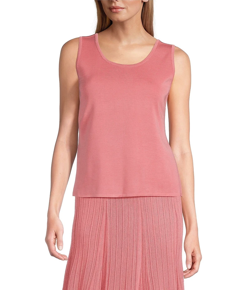 MISOOK Knit Double Scoop Neck Sleeveless Tank