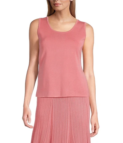 MISOOK Knit Double Scoop Neck Sleeveless Tank