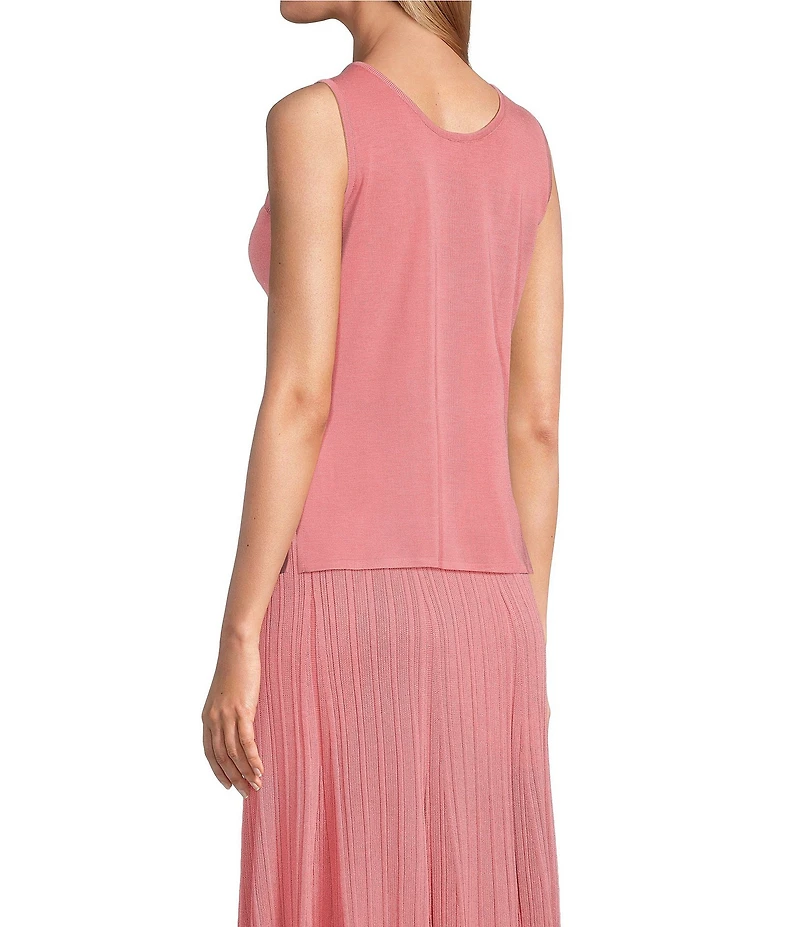 MISOOK Knit Double Scoop Neck Sleeveless Tank