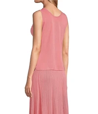 MISOOK Knit Double Scoop Neck Sleeveless Tank