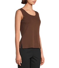 MISOOK Knit Double Scoop Neck Sleeveless Tank