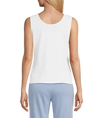 MISOOK Knit Double Scoop Neck Sleeveless Tank