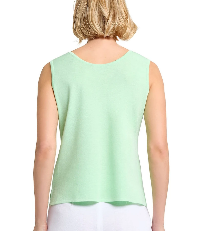 MISOOK Knit Double Scoop Neck Sleeveless Tank