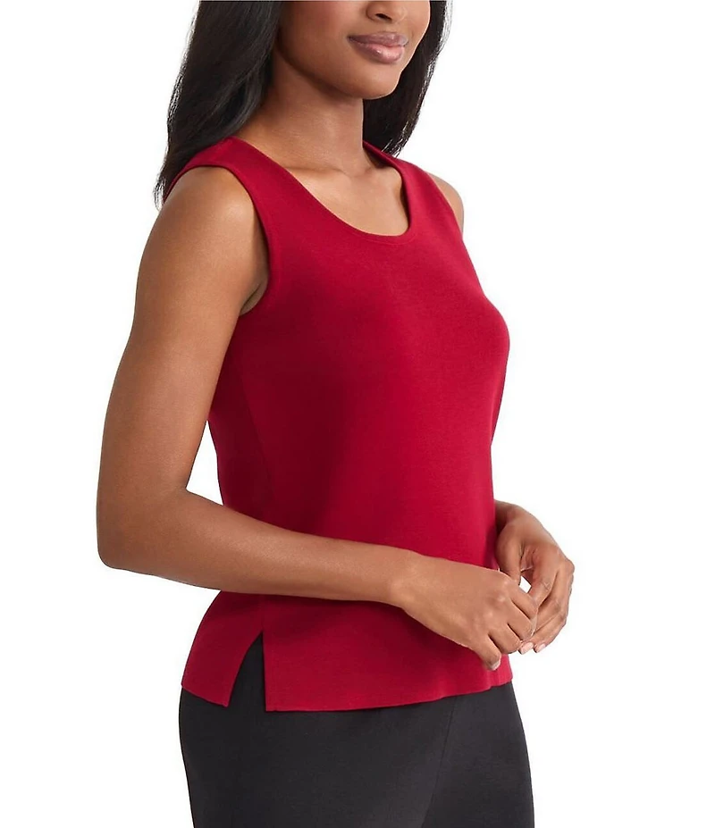 MISOOK Knit Double Scoop Neck Sleeveless Tank
