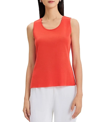 MISOOK Knit Double Scoop Neck Sleeveless Tank