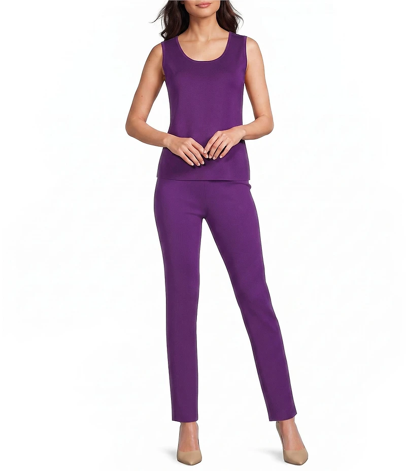 MISOOK Knit Double Scoop Neck Sleeveless Tank