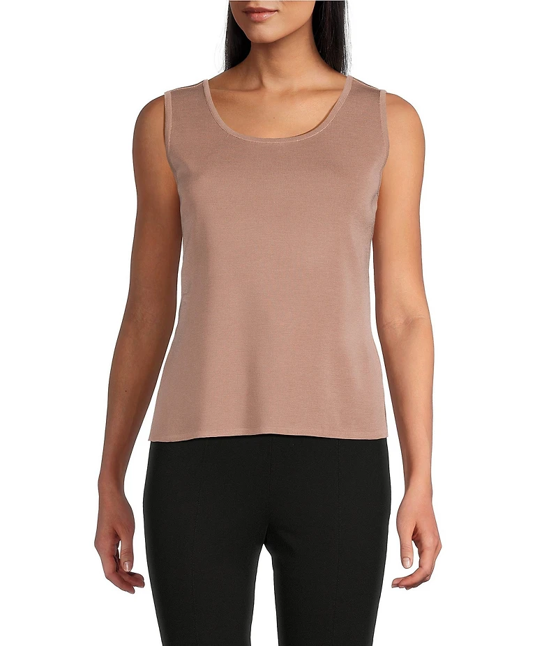 MISOOK Knit Double Scoop Neck Sleeveless Tank