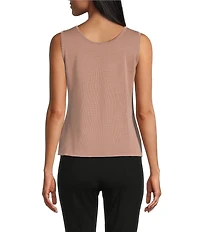 MISOOK Knit Double Scoop Neck Sleeveless Tank