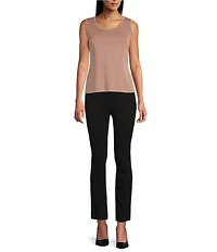 MISOOK Knit Double Scoop Neck Sleeveless Tank