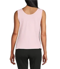 MISOOK Knit Double Scoop Neck Sleeveless Tank