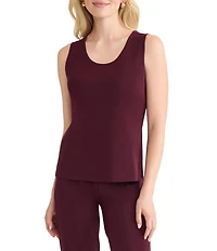 MISOOK Knit Double Scoop Neck Sleeveless Tank