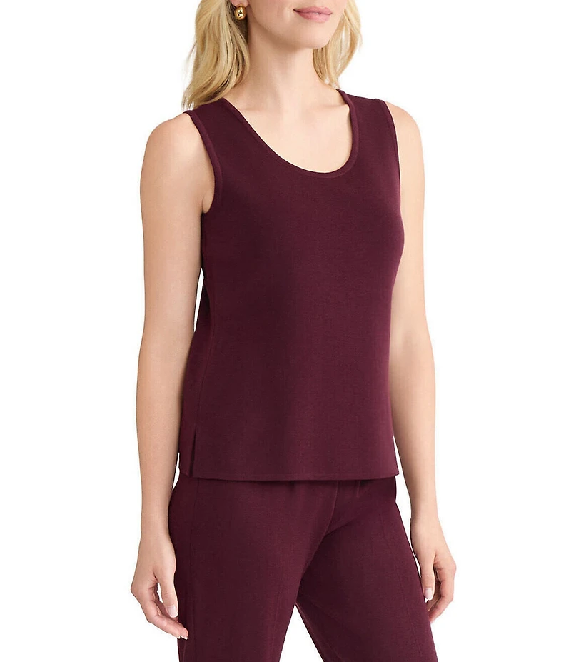 MISOOK Knit Double Scoop Neck Sleeveless Tank