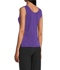 MISOOK Knit Double Scoop Neck Sleeveless Tank