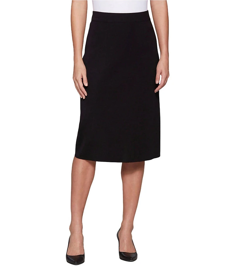 MISOOK Knit Elastic Waist Straight Midi Skirt