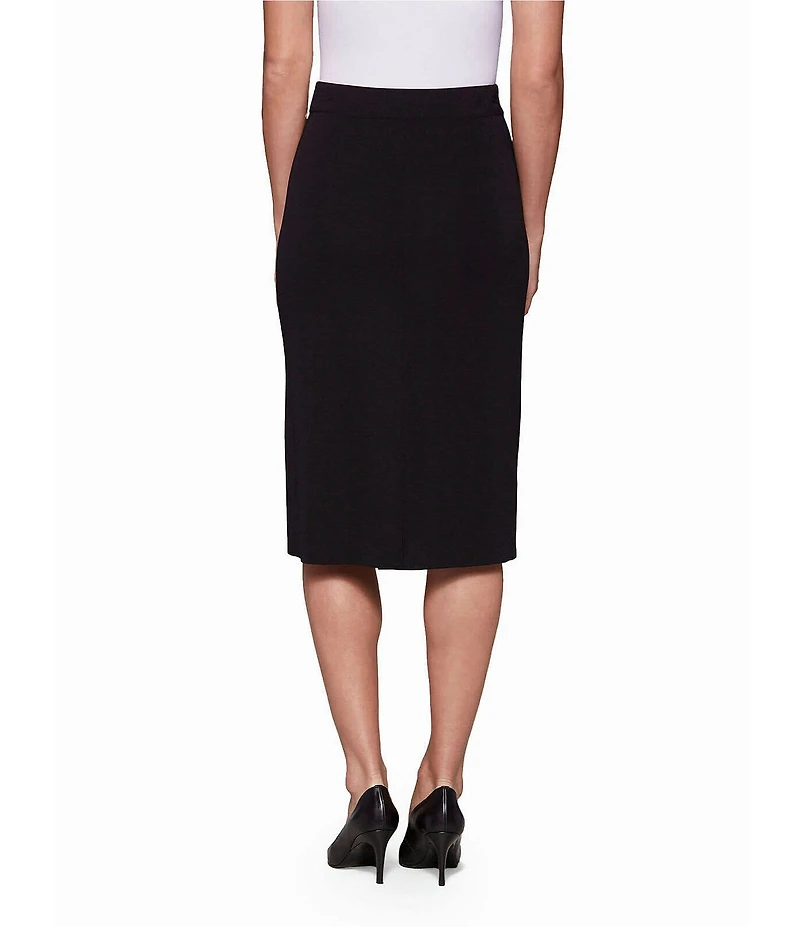 MISOOK Knit Elastic Waist Straight Midi Skirt
