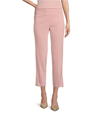MISOOK Knit Flat Front Slim Leg Ankle-Length Pull-On Pants