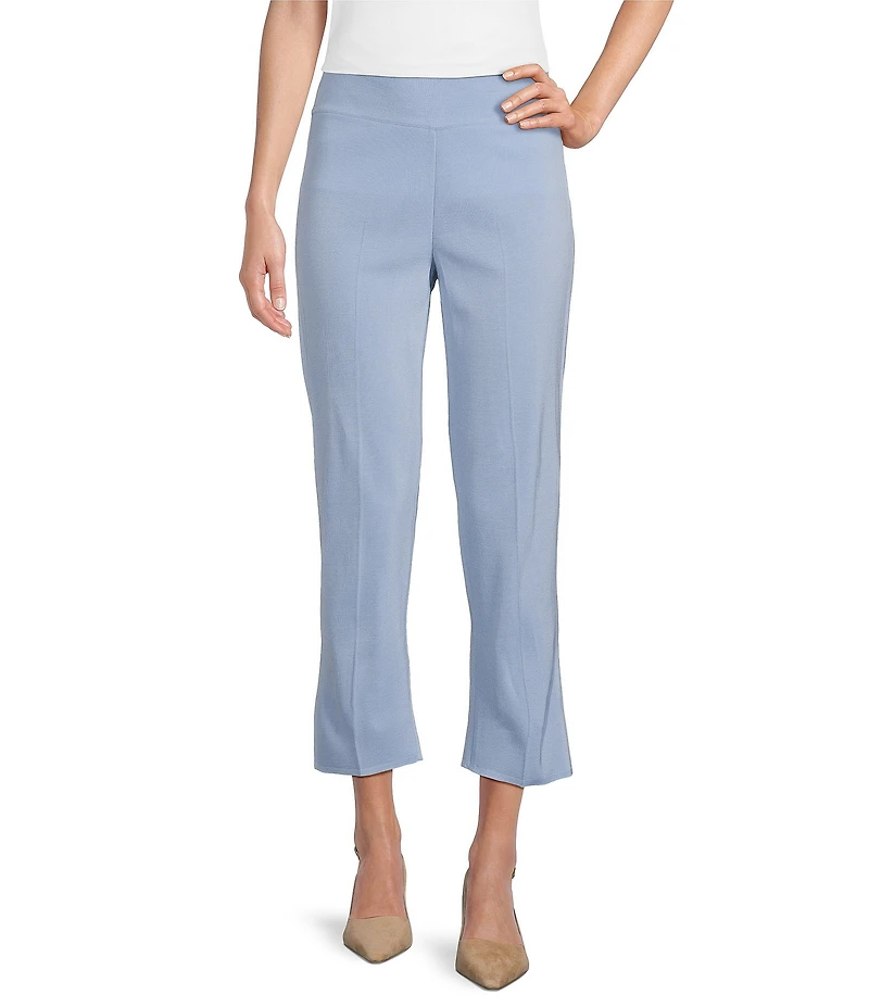 MISOOK Knit Flat Front Slim Leg Ankle-Length Pull-On Pants