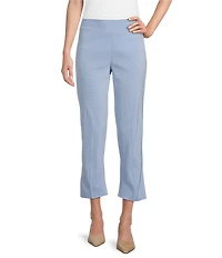 MISOOK Knit Flat Front Slim Leg Ankle-Length Pull-On Pants
