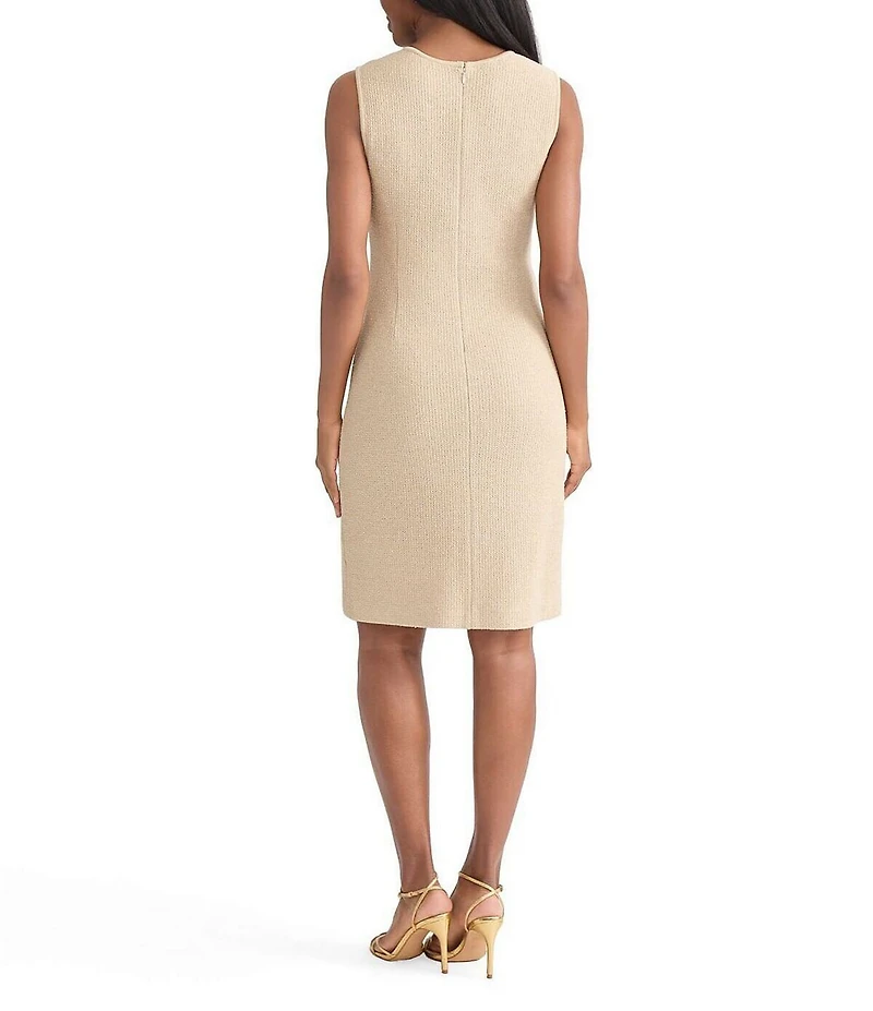 MISOOK Lurex Knit Scoop Neck Sleeveless Sheath Dress