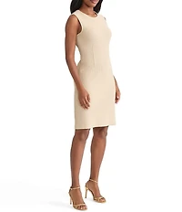 MISOOK Lurex Knit Scoop Neck Sleeveless Sheath Dress