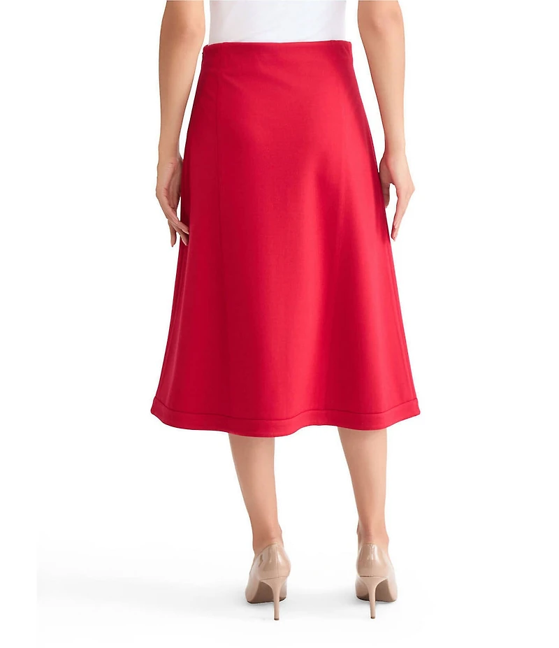 MISOOK Luxe Stretch Ponte A-Line Midi Skirt