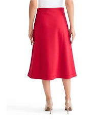 MISOOK Luxe Stretch Ponte A-Line Midi Skirt