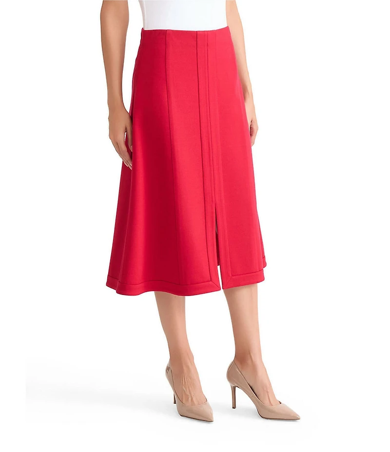 MISOOK Luxe Stretch Ponte A-Line Midi Skirt