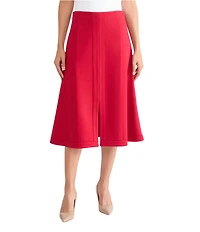 MISOOK Luxe Stretch Ponte A-Line Midi Skirt