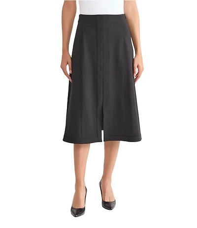 MISOOK Luxe Stretch Ponte A-Line Midi Skirt