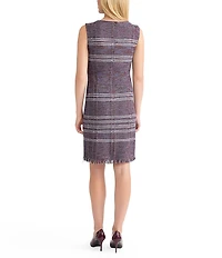 MISOOK Melange Knit Round Neck Sleeveless Sheath Dress